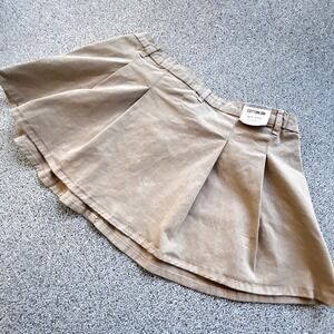 Cotton On Pleated Skirt Womens 8 Beige NWT Micro Mini Preppy Academia